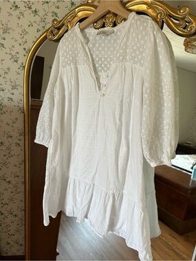 LOFT White Eyelet Cotton Dress